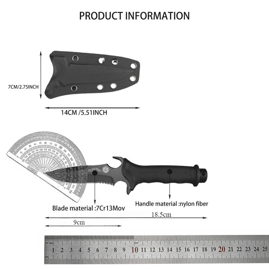 High-hardness Straight Knife 7 - Edc Fixed Blade Deep Carry recensie en prijs