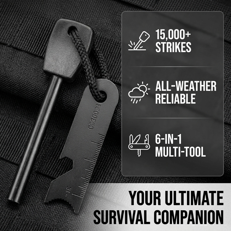 Multi-Function Wooden Handle M - Ferro Rod Striker recensie en prijs