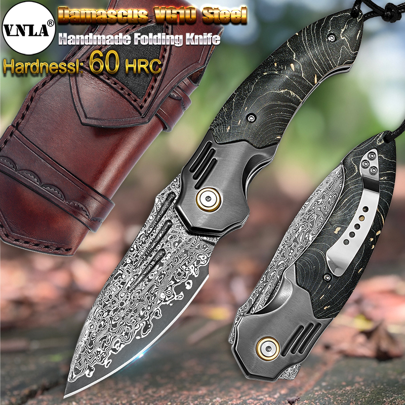 VNLA Handmade Damascus Steel P - Edc Carry Pocket Knife recensie en prijs