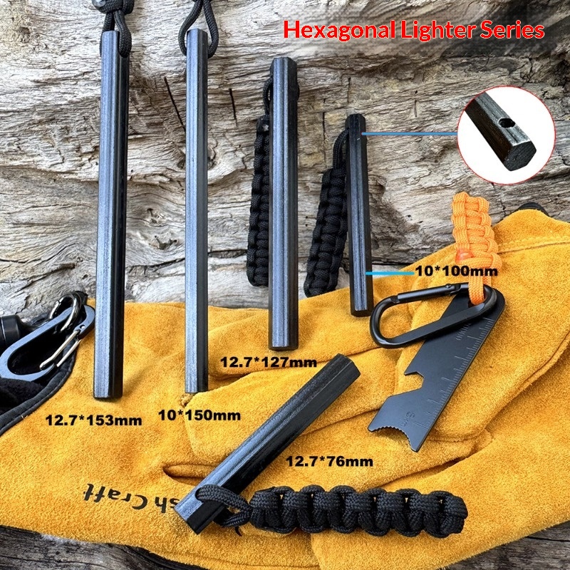 Hand Woven Rope Hexagonal Flin - Ferro Rod Striker recensie en prijs