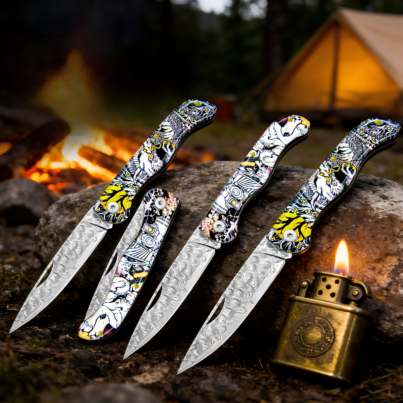 Day Damascus pattern folding p - Edc Day Carry recensie en prijs