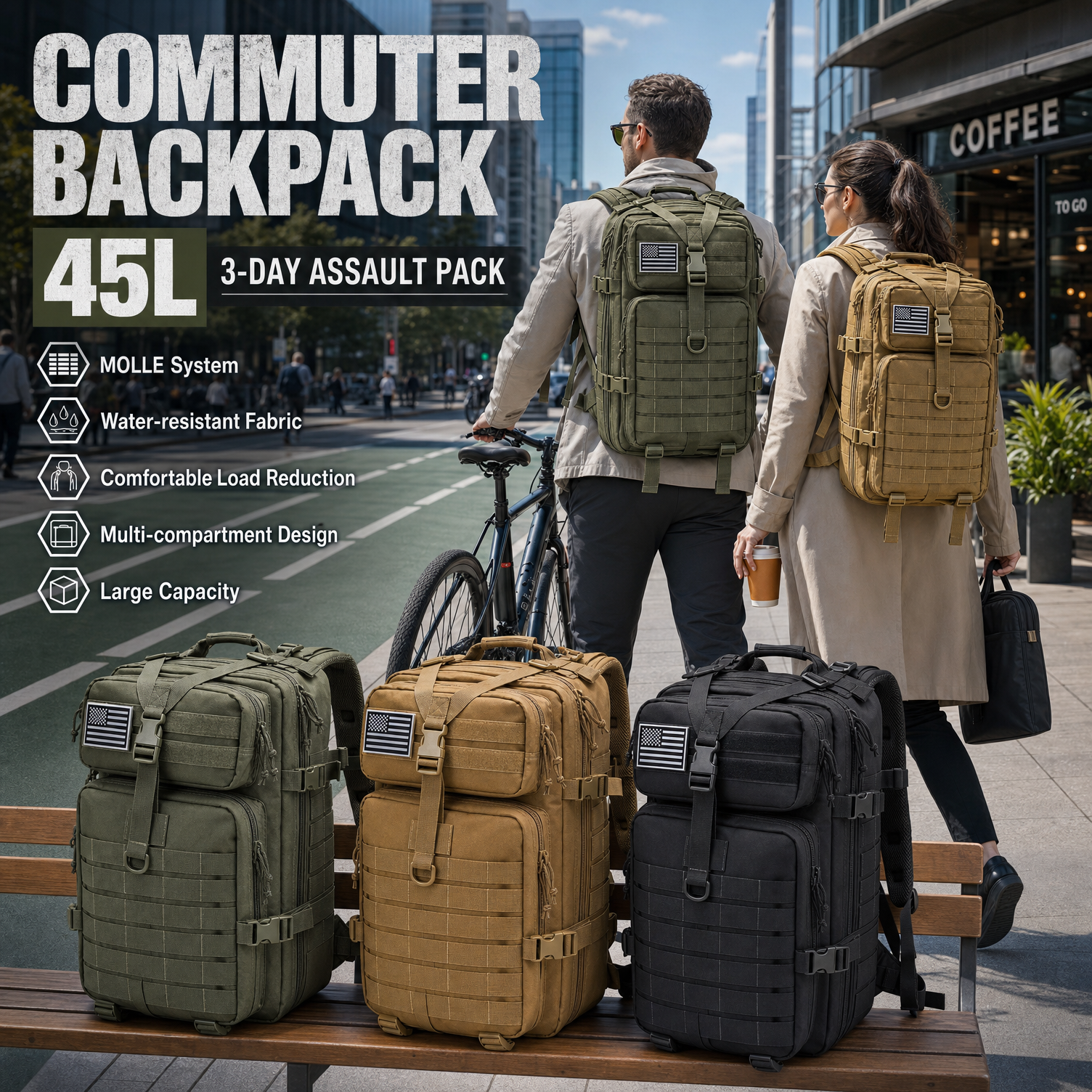 Men 45L Tactical Backpack Moll - Edc Gear Every Day Carry recensie en prijs