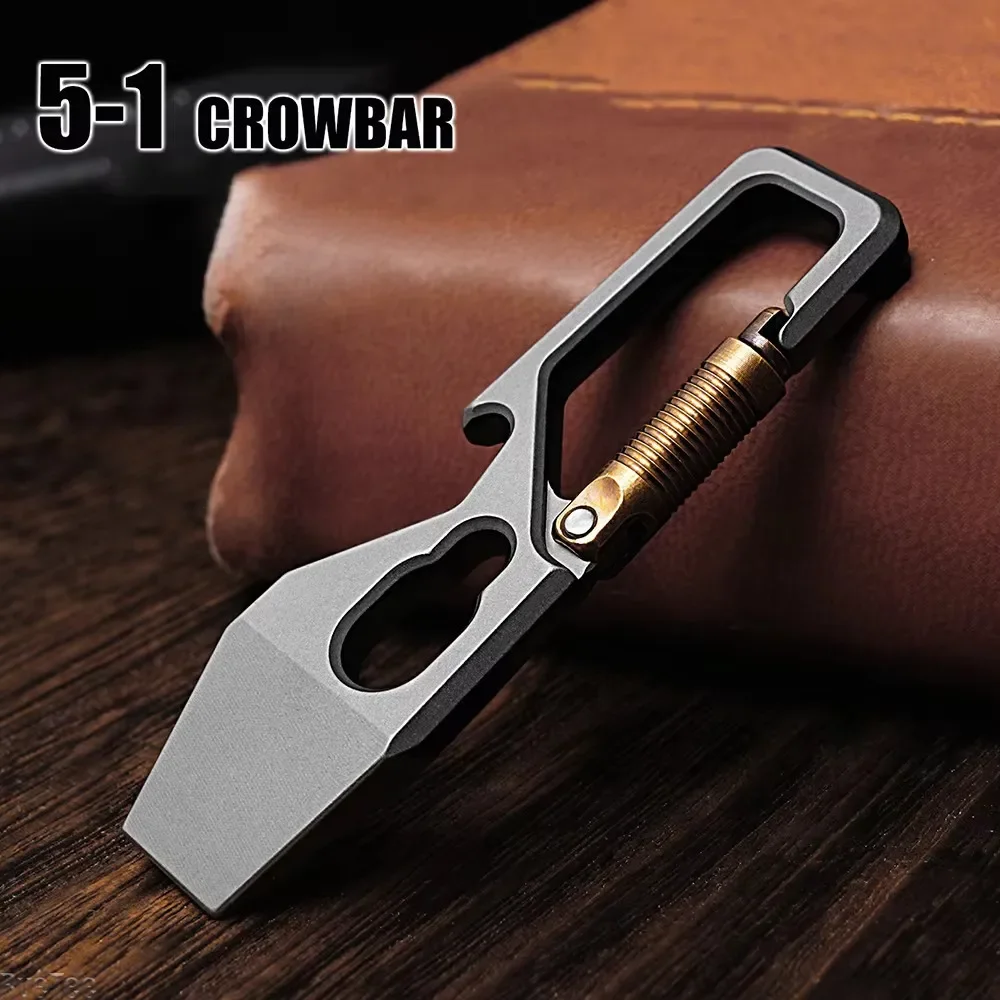6cm 5-1 Multi-function Keychai - Titanium Pry Bar recensie en prijs
