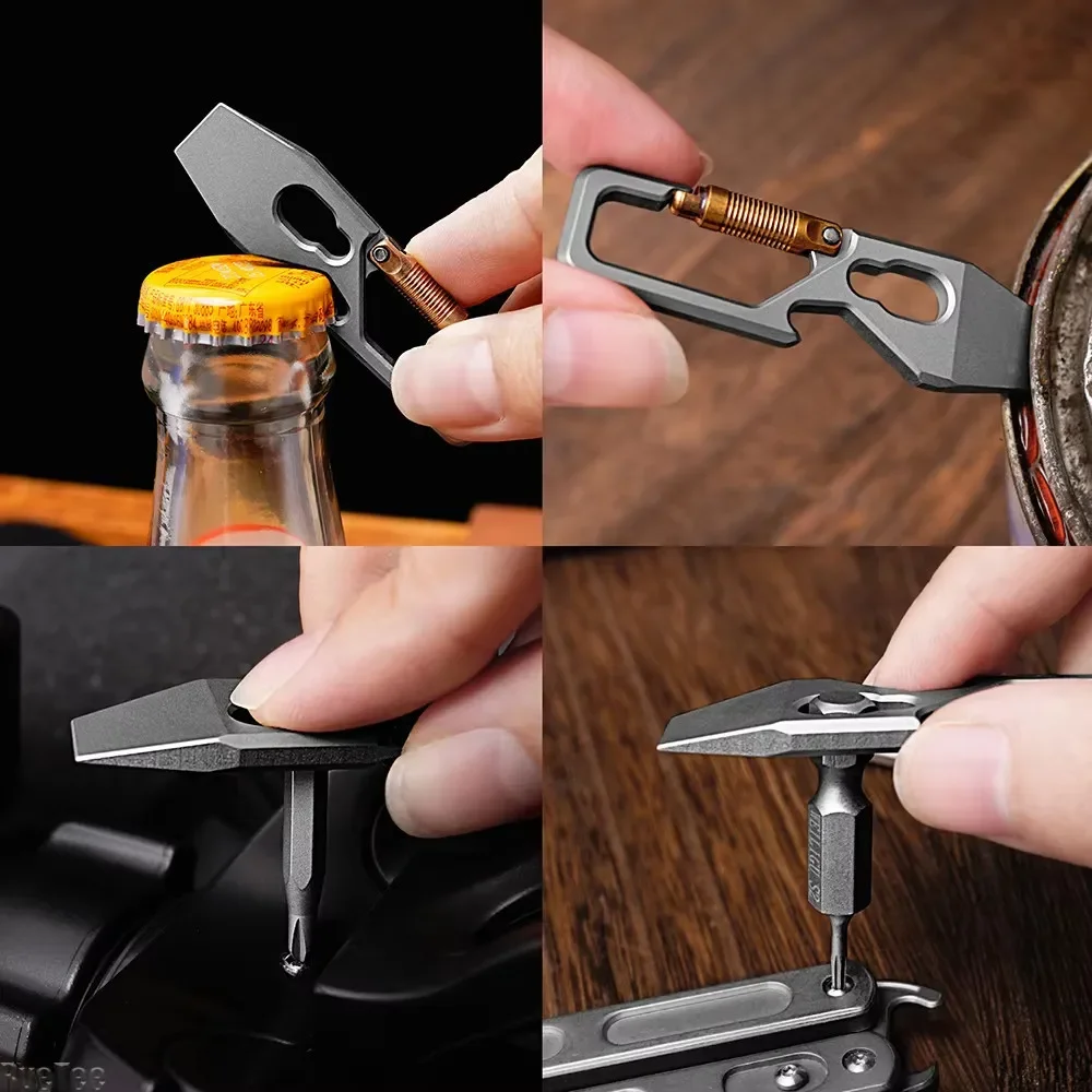 6cm 5-1 Multi-function Keychai - Titanium Pry Bar recensie en prijs